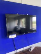 JVC 49in. Wall Mounting Flat Screen Television, with remote control Please read the following