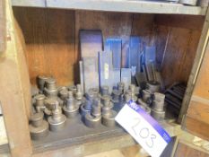 Assorted Metal Working Punch Tooling & Steel Plates, as set out on one tier of cabinet (excluding