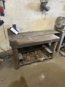Fabricated Steel Bench, approx. 1.6m x 700mm, with box section and offcuts Please read the following