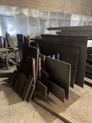 Steel Plate Stand, with assorted steel plates and offcuts Please read the following important