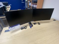 Two LG Flat Screen Monitors, with desk mounting arm bracket Please read the following important