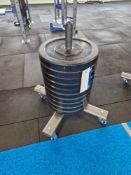 Ten 15kg Weight Plates with Mobile Stand Please read the following important notes:- ***Overseas