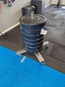 Seven 25kg Weight Plates with Mobile Stand Please read the following important notes:- ***Overseas