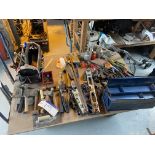 Assorted Hand Tools, as set out on platform truck (note - no lifting equipment on site. No VAT on