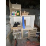 Timber Kitchen Cabinet, as set out, with worktop and cabinets (under stairs) (note - no lifting