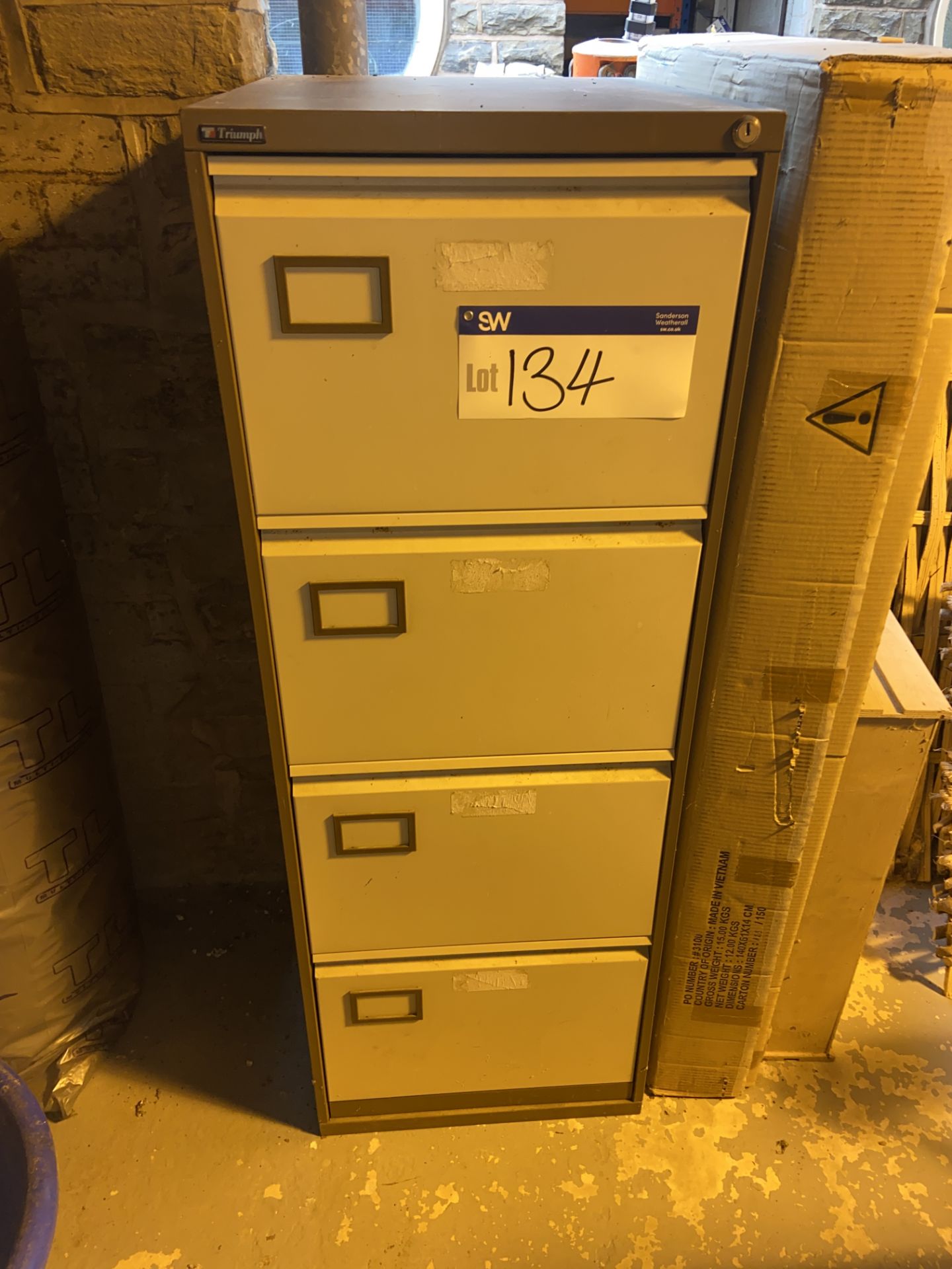 Triumph Steel Four Drawer Filing Cabinet (note - no lifting equipment on site. No VAT on hammer