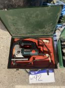 Metabo Portable Electric Jigsaw, 240V, with steel carry case (note - no lifting equipment on site.