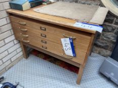 Four Drawer Plan Chest, approx. 960mm x 760mm (note - no lifting equipment on site. No VAT on hammer
