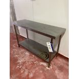 Stainless Steel Topped Bench, approx. 1.34m x 460mm, fitted undershelf Please read the following