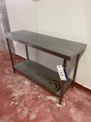 Stainless Steel Topped Bench, approx. 1.34m x 460mm, fitted undershelf Please read the following