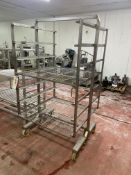 Multi-Tier Stainless Steel Mobile Rack, approx. 1060mm x 1030mm x 2m high Please read the