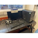 Zoostorm Personal Computer (hard disk removed), with flat screen monitor, speakers, keyboard and