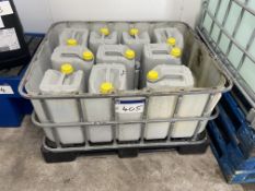 Nine x 25 litre Sodium Hypochlorite Chlorinate Bleach, with IBC stand and plastic pallet Please read
