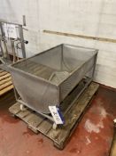 Mobile Stainless Steel Framed Perforated U-Trough Box, approx. 1m x 550mm x 450mm deep Please read