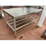 Stainless Steel Top Bench, approx. 1.8m x 90mm Please read the following important notes:- ***