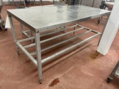 Stainless Steel Top Bench, approx. 1.8m x 90mm Please read the following important notes:- ***
