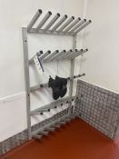 Wall Mounted Alloy Boot Multi-Tier Rack, with wellington boots Please read the following important