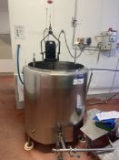 Giusti STAINLESS STEEL OPEN TOP STEAM HEATED MIXING TANK, serial no. WJ8306, approx. 900mm dia. x