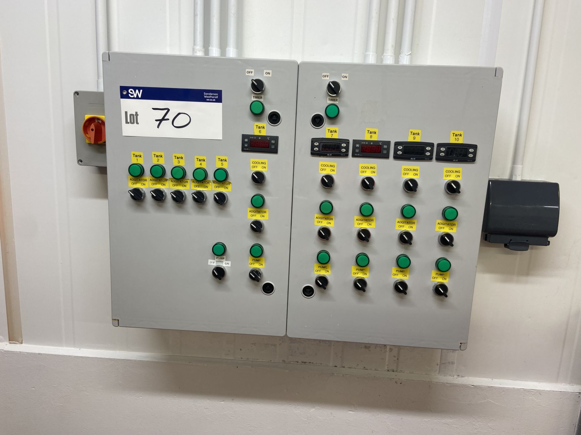 Tank Agitator/ Cooling Control Panel This lot requires risk assessment ...