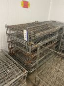 Nine Galvanised Steel Collapsible Cage Box Pallets, approx. 1.2m x 1m x approx. 800mm deep, with