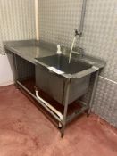 Stainless Steel Sink, approx. 1.7m x 660mm HS CODE  841989 PLEASE NOTE ALL LOTS SOLD EX WORKS (