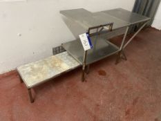Stainless Steel Top Bench, approx. 1.28m x 620mm, fitted undershelf and with stainless steel