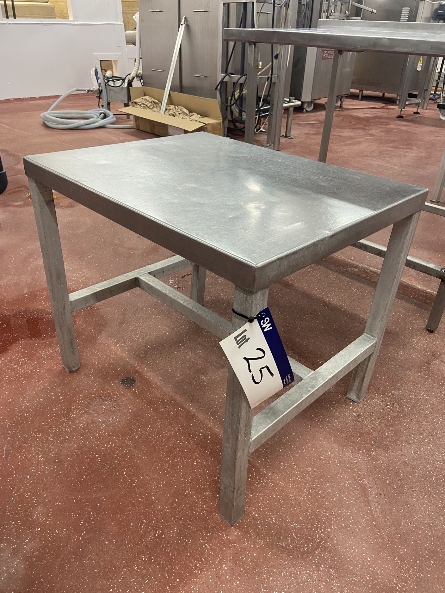 Stainless Steel Top Bench, approx. 750mm x 600mm Please read the following important notes:- ***