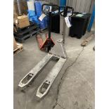STAINLESS STEEL HAND HYDRAULIC PALLET TRUCK, 520mm x 1000mm on forks Please read the following