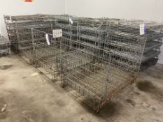 Three Galvanised Steel Collapsible Cage Box Pallets, approx. 1.2m x 1m x approx. 800mm deep, with