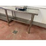 Stainless Steel Topped Bench, approx. 1.26m x 660mm Please read the following important notes:- ***