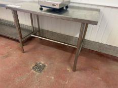 Stainless Steel Topped Bench, approx. 1.26m x 660mm Please read the following important notes:- ***