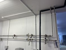 Mainly 25mm outside dia. Stainless Steel Flow Piping, throughout Tank Room (not in roof space), with