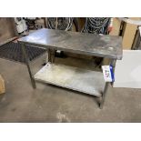 Stainless Steel Topped Bench, approx. 1.22m x 610mm, fitted undershelf Please read the following