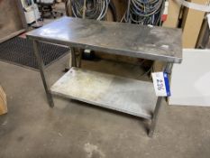 Stainless Steel Topped Bench, approx. 1.22m x 610mm, fitted undershelf Please read the following