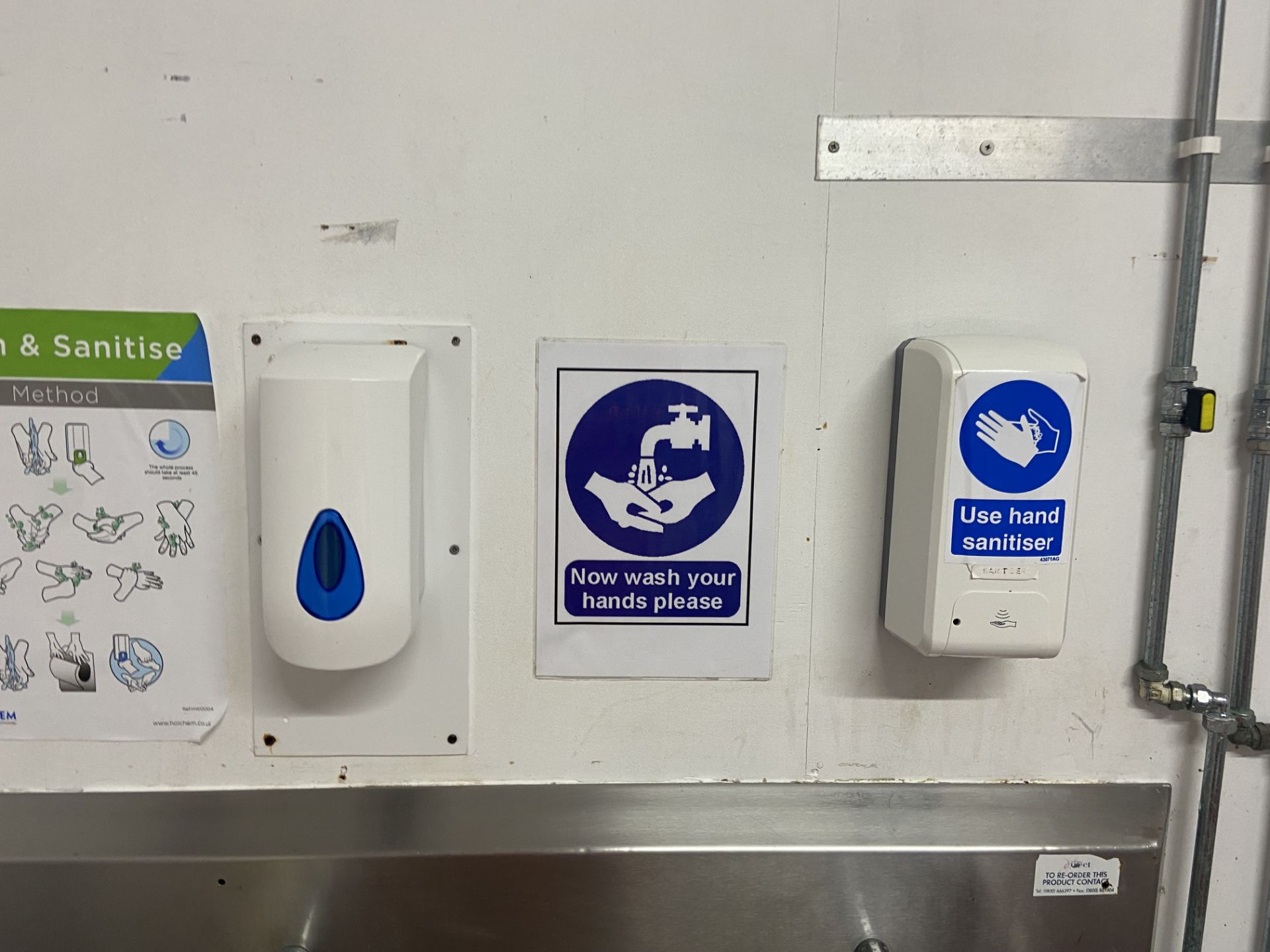 Two Crocodillo Wall Mounted Electric Hand Drying Units, with two soap dispensers and PPE wall - Image 2 of 3