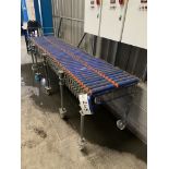 590mm wide Mobile Gravity Roll Concertina Conveyor, 2.7m long when closed Please read the