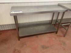 Stainless Steel Topped Bench, 1.34m x 460mm, with fitted undershelf Please read the following