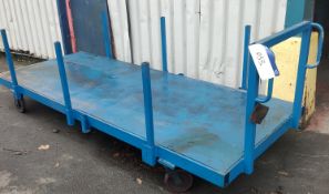 Heavy Duty Moveable Trolley, with handle and uprights (110 height), approx. 160cm x 125cm x 40cm,