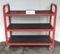 Heavy Duty Metal Trolley, with three shelves, approx. 113cm x 118cm x 55cm, loading free of charge -