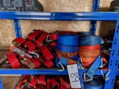 20 Various Ratchet Straps, as loted on one shelf of one bay Please read the following important