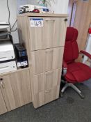 Grey Oak Veneered 4 Drawer Filing Cabinet and 3 Drawer Pedestal Please read the following