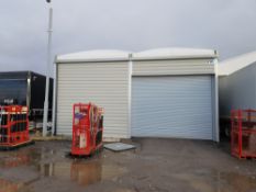 WS TEMPORARY BUILDINGS 15m x 10m Relocatable Building with Two 4.86m x 4.5m Roller Shutter Doors, 2m