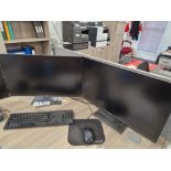 Dell Precision 3440 Core i7 10th Gen Desktop PC, Three Dell Monitors, Keyboard and Mouse (Hard Drive