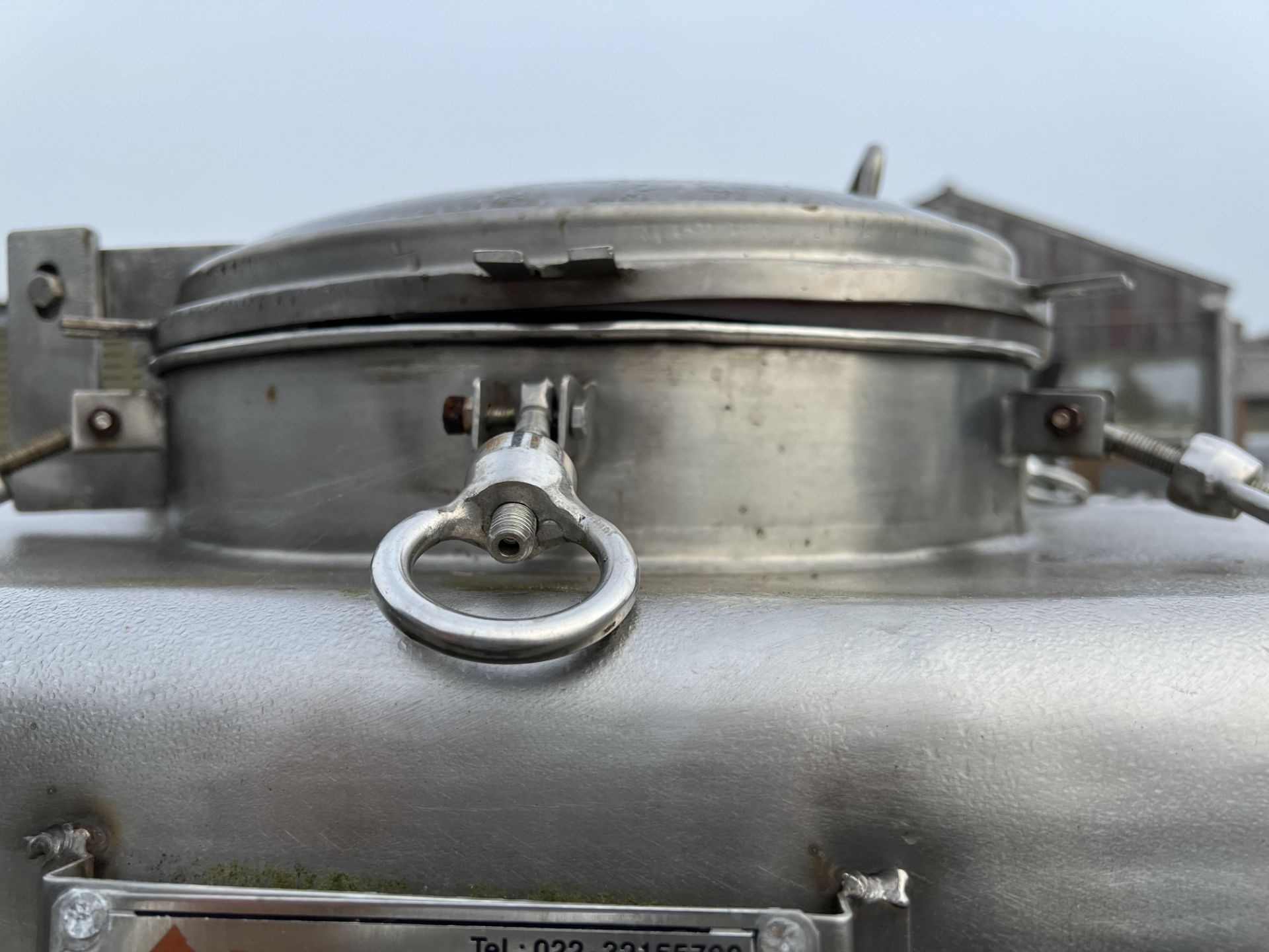 JPE IBC2 KL Fluted Stainless Steel Mobile Tank Lidded, with bottom outlet, approx. 1.5 x 1.4 x 2. - Image 5 of 6