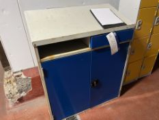 Two Door Cupboard, with writing slope, approx. 0.9m x 0.5m x 1.1m high Please read the following