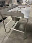 Sorting Table, with upstand and seven chutes, approx. 1.6m x 0.8m x 0.9m high Please read the