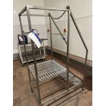 Three Rise Inspection Stand, with approx. 70cm high rails on three sides, 1.1m x 0.6m x 1.7m high