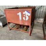 Metal Stillage, with fluted bottom, open/ shut mechanism and fork guides, approx. 1.25m x 1.25m x