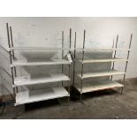 Two Adjustable Shelves, four shelves each, approx. 1.2m x 0.55m x 1.85m high Please read the