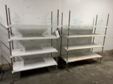 Two Adjustable Shelves, four shelves each, approx. 1.2m x 0.55m x 1.85m high Please read the